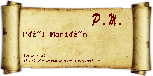 Pál Marián névjegykártya